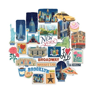Iconic New York City Statement Sticker 28 Stück   für Laptop, Trinkflasche, K...