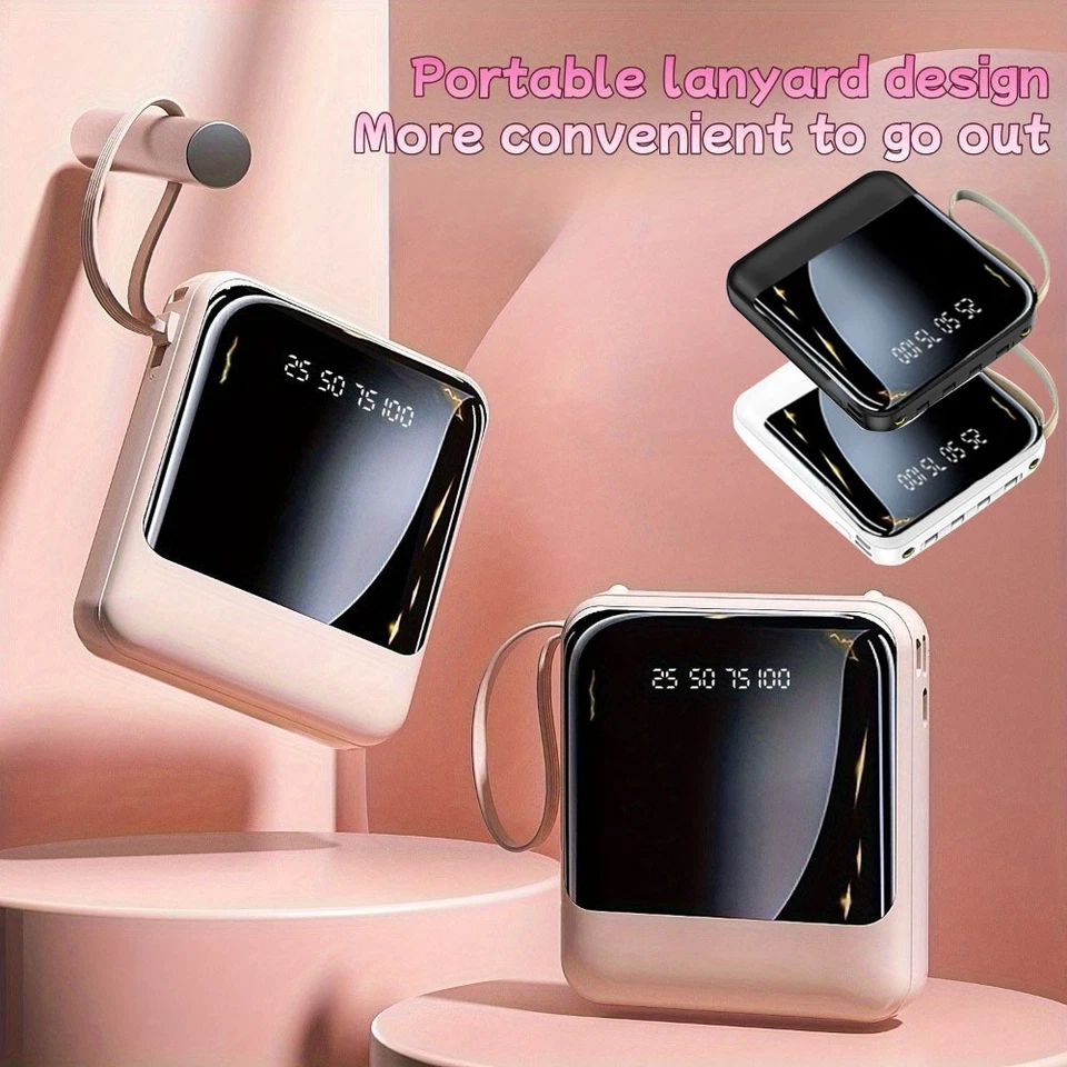 Mini Power Bank 10000mAh Charger Portable External Battery For iPhone Type-C New - Image 2 of 4