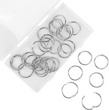 Loose Leaf Book Binder Rings 1-Inch  30 Pack  Metal Nickel Plated for Key Rings,