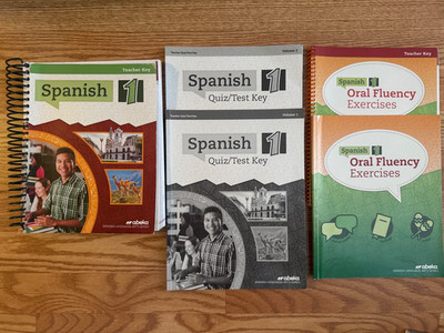 Abeka Spanish 1 Teacher Text Key, Volumes 1 & 2 Quiz/Test Keys, Fluency Key & Bk