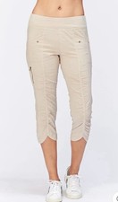 XCVI Wearables Iris Crop Pant in Sand Women's Size XL Style 21522W Beach Cozy