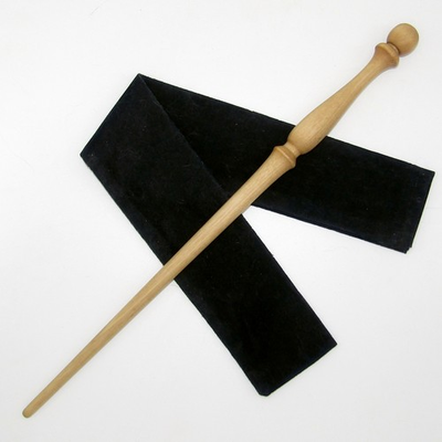 #ad 15quot; Classics Hand Turned Mahogany Wood Wizard Witch Pagan Magic Wand w Free Bag $21.95