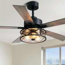 Farmhouse Ceiling Fans With Lights And Remote Control 52 Inch Rustic Fandelier Farmhouse Ceiling Fans With Lights And Remote Control 52 Inch Rustic Fandelier