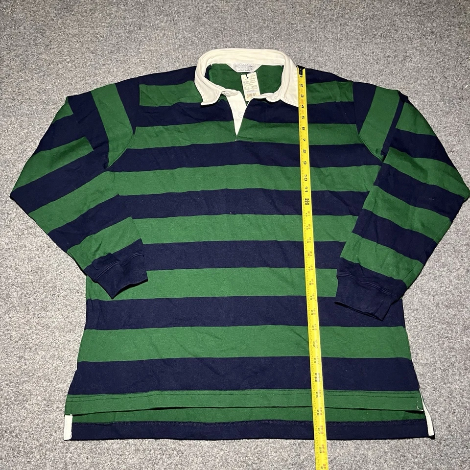 De Colección Brooks Brothers Polo Para Hombres XL Polar Dorado Rugby Parche Rayas Años 90 Foto 2 de 4