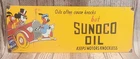 Vintage SUNOCO OIL Disney Mickey Mouse LARGE Porcelain Metal Advertising Sign