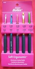 NEW 5 SUSAN BATES SOFT ERGONOMIC ALUMINUM CROCHET HOOKS