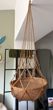 Vintage 1970s Handmade Large Macrame Hanging Planter / Holder