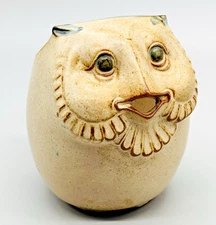 Japan Stoneware Owl Creamer Pitcher UCTCI 4.5 inch Stoneware Vintage 1960s