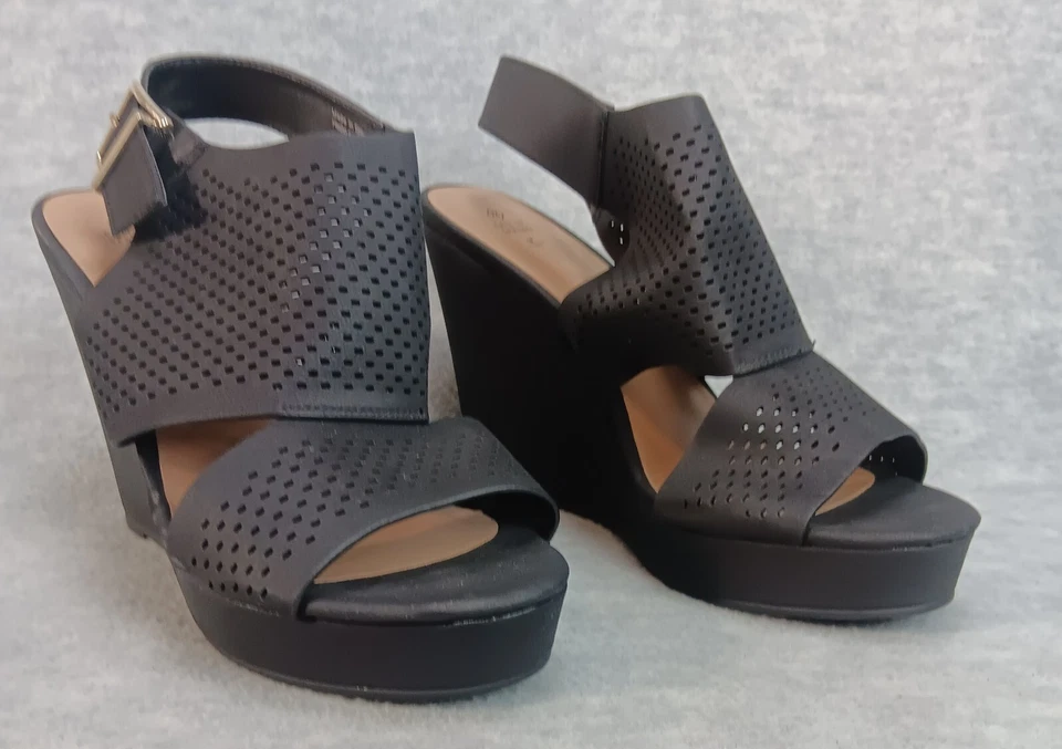 Call It Spring Vegan Leather Sandals Open Toe Platform Wedge Women's Size 10 - Image 3 of 4
