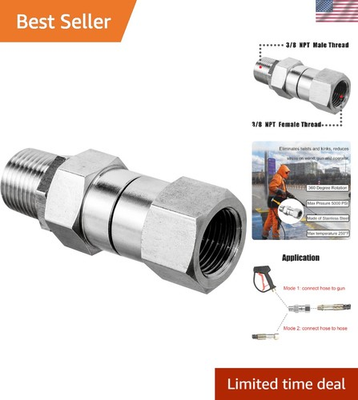 #ad Pressure Washer Swivel 3 8 Inch NPT Thread Pressure Washer Fittings 5000 PS... $35.09