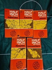 BARTHOLOMEW Half Inch Cloth Maps x5 Firth of Tray  Deeside Moray  Lewis  Lakes 
