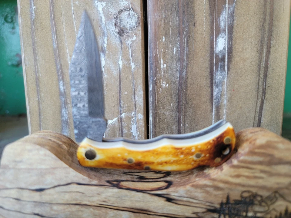 Cuchillos Titan International Damasco Acero Bloqueo Cuchillo de Bolsillo/Funda Sin Caja Foto 4 de 4