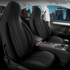 2x Sitzbezüge passend für Ford Focus 4 (Schwarz-Schwarz) | Vorne | Pilot-Style