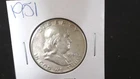 1951 Franklin Half Dollar 50C 90% Silver Business Strike S San Fransico