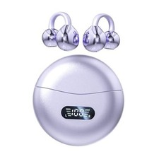Clip-on Earbuds,Open Ear Earbuds Wireless Bluetooth 5.4, Lightweight Purple