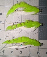 3 Each #2 Barred chartreuse/white mega  Dolly Llama trout,  Alaska Salmon , char