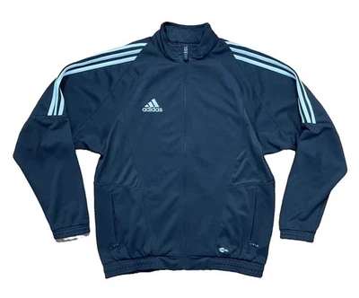 Adidas ClimaCool Men’s Black Knit Full Zip Track Jacket Pockets Stand Collar S - Image 1 of 4