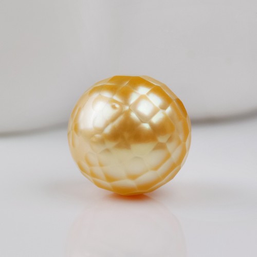 11.8mm Faceted Golden South Sea Cultured Loose Pearl Undrilled - Picture 3 of 6