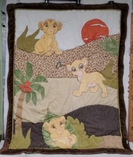 Disney Baby Wall Hanging Quilted Lion King Simba Rod Pocket Green Brown
