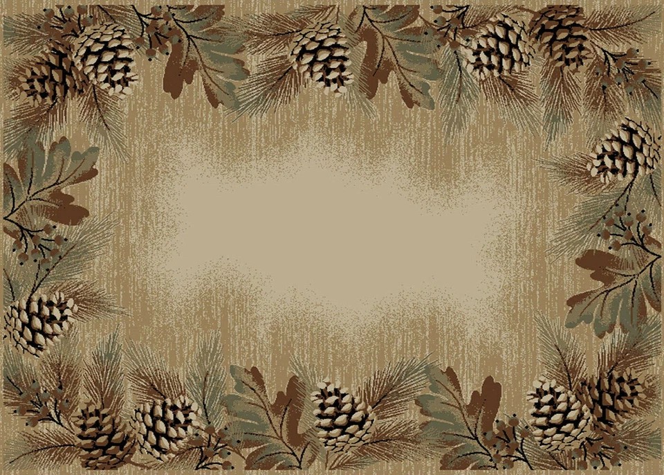 Alfombra forestal rústica 8x10 (7'10" x 9'10") piña cabaña *ENVÍO GRATUITO Foto 2 de 2