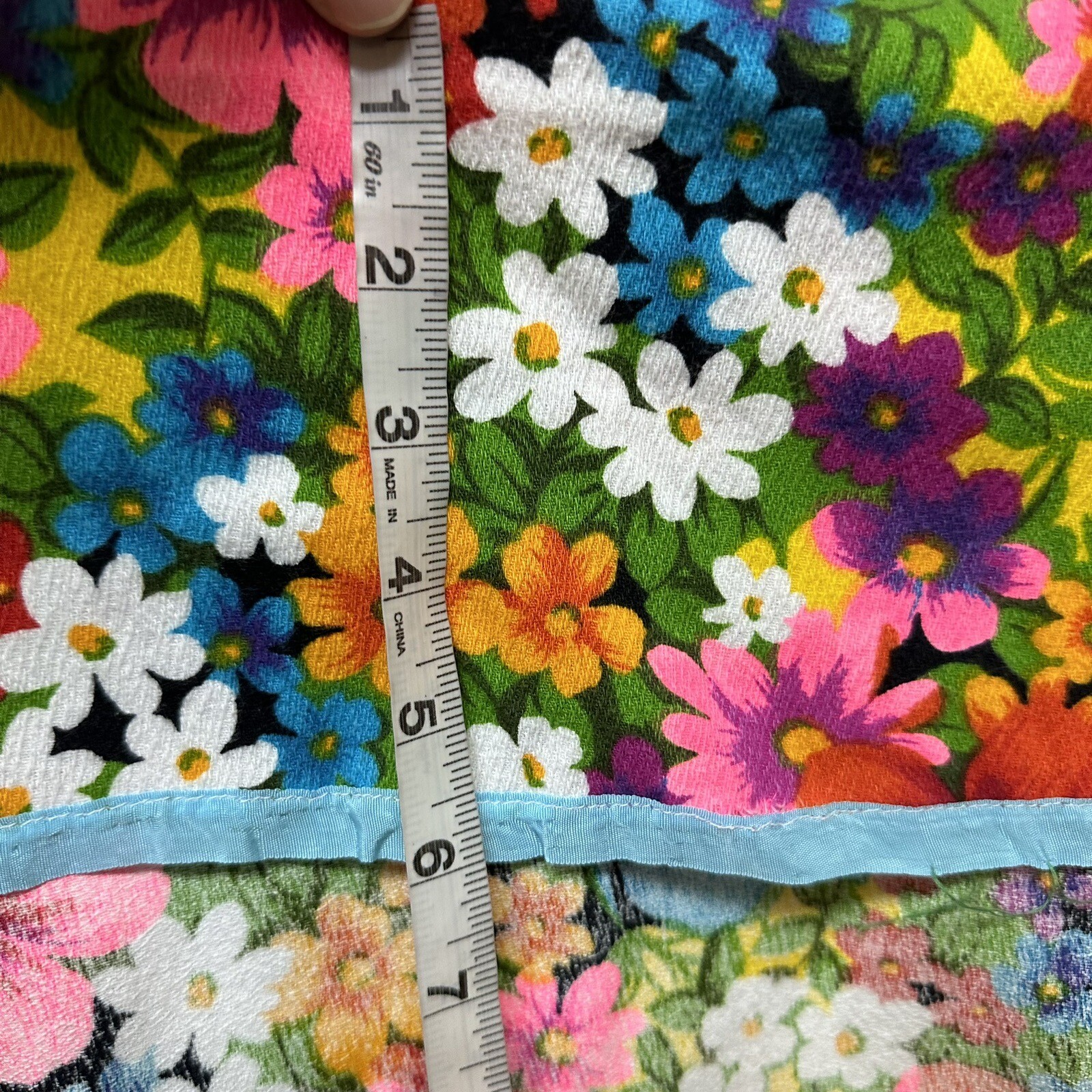 Vintage Handmade Retro Bright Colorful Floral Wra… - image 7