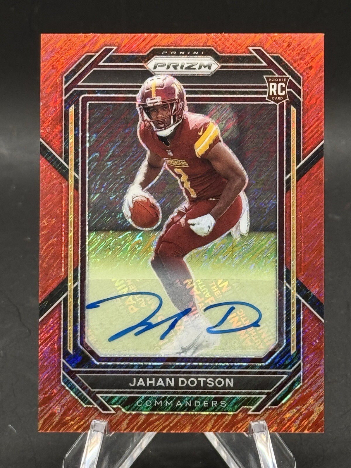 2022 Prizm Jahan Dotson Red Shimmer Auto /35 RC Rookie #312 FOTL Eagles