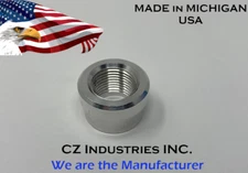 3/8 NPT ALUMINUM FEMALE WELD ON / WELD IN FLANGE FITTING BUNG, 3/8"-18 QTY:1