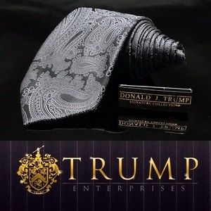 DONALD-J-TRUMP-SIGNATURE-COLLECTION-Black-Paisley-NECKTIE-POWER-TIE-58