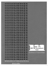 Marantz 125 Tuner Owners Instruction Manual