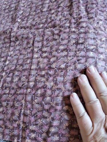 Vntg Sewing Fabric RJR 1/2ydx45" Mocha Brown Pink Floral Cotton - Picture 2 of 5