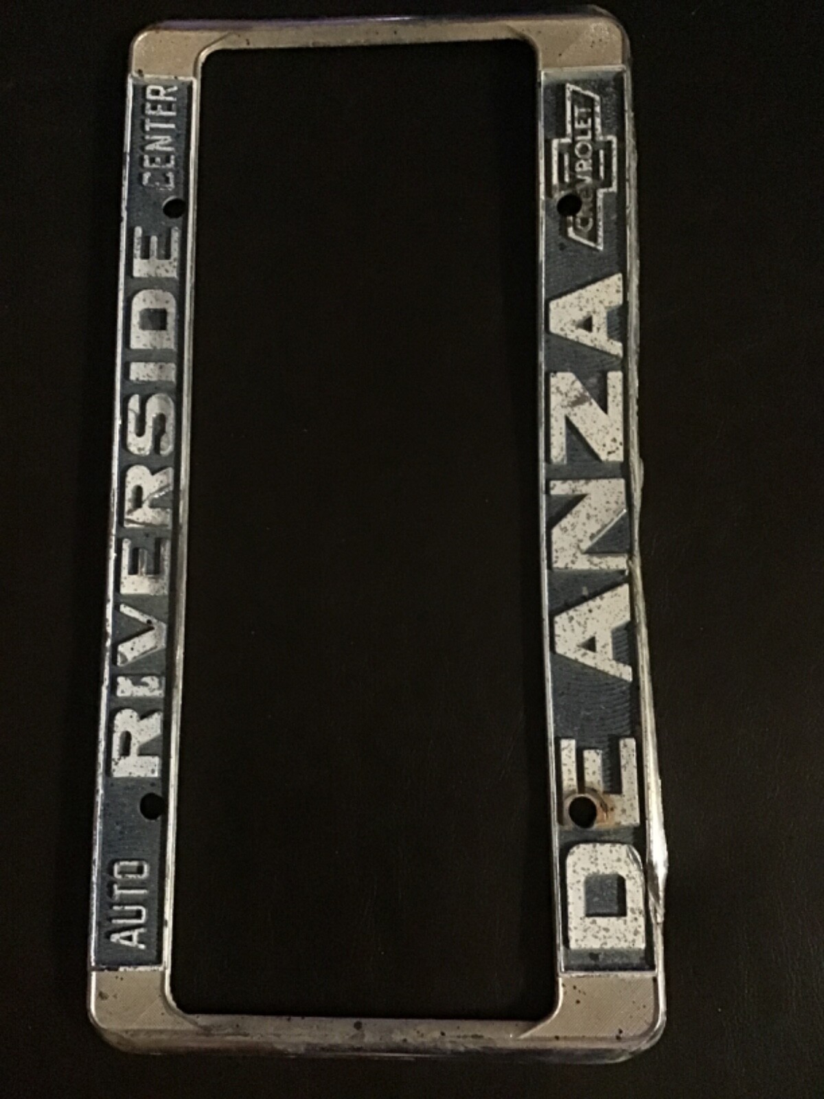 De Anza Riverside Auto License Plate Frame Chevrolet California