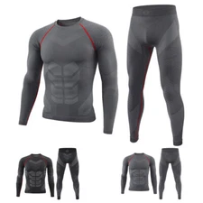 Men Full Set Thermal Long Johns Pants and Shirts Set Long Sleeve Warm Underwear