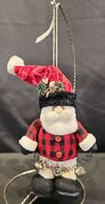 Flannel Santa Claus With Wire Of Bells Christmas Tree Ornament Soft Plush
