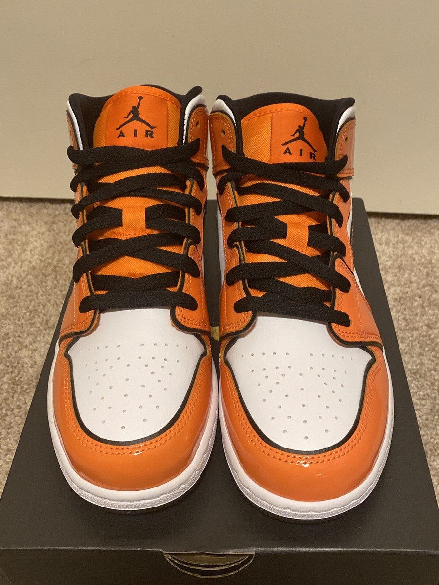 Air Jordan 1 Mid SE Turf Orange Patent Leather Mens DD6834-802