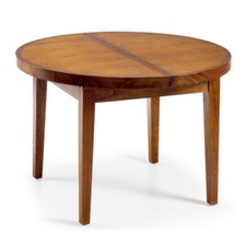 TAVOLO TONDO ALLUNGABILE VINTAGE ETNICO COLONIALE LEGNO MASSELLO 120X120 Mobili