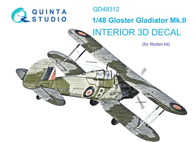 Quinta Studio 1/48 Gloster Gladiator MKII 3D-Printed & colour Interior...