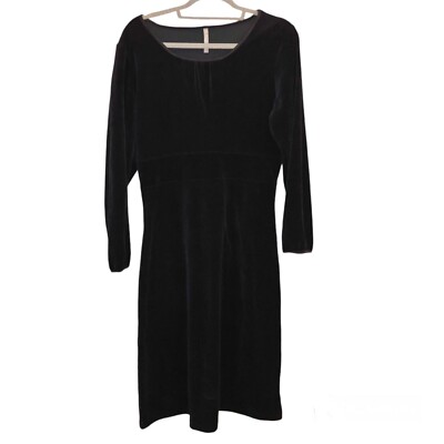 Hanna Andersson Velvet Long Sleeve midi Dress Black size small | eBay