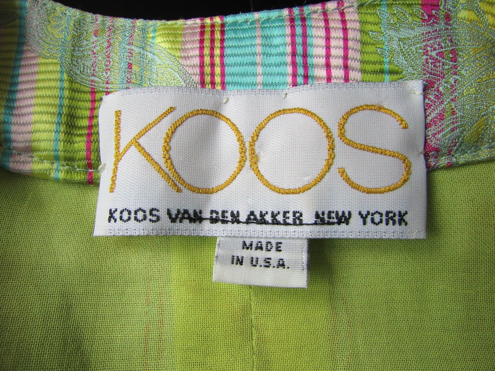 VTG 80's Koos Van Den Akker NY Silk Damask Jacqua… - image 5