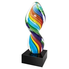 Hand Made glass art sculpture Somewhere Over The Rainbow Twist 10" Gay Art