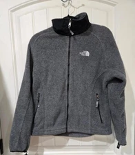 The North Face Jacket Women's Medium Fleece  Polartec Full Zip Grey-READ