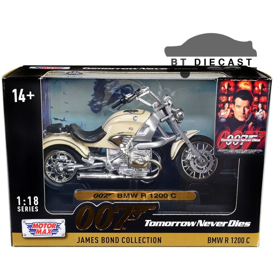 MOTORMAX JAMES BOND 007 TOMORROW NEVER DIES BMW R 1200 C MOTORCYCLE 1/18 79845 - Image 2 of 2