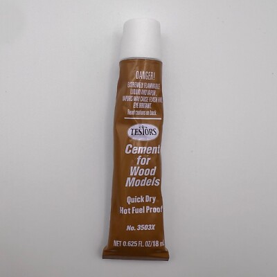 Testors 3503X Cement for Wood Models Quick Dry Hot Fuel Proof 0.625floz/18mL NEW