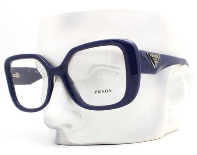 Prada Eyeglasses Glasses VPR 10Z 18D-1O1 Dark Blue Black Marble 53mm w/case