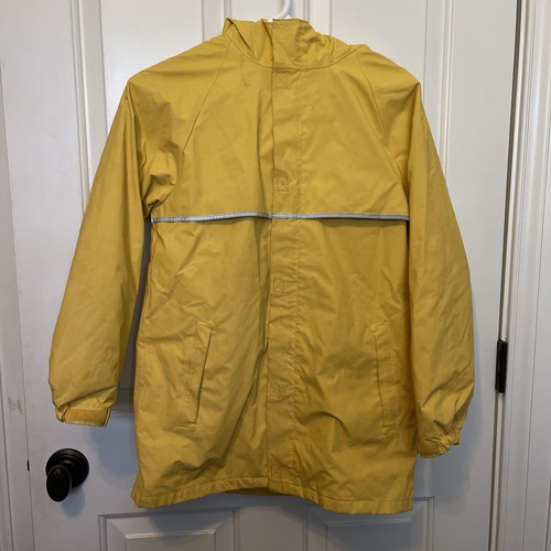 lands end kids Yellow rain jacket with 