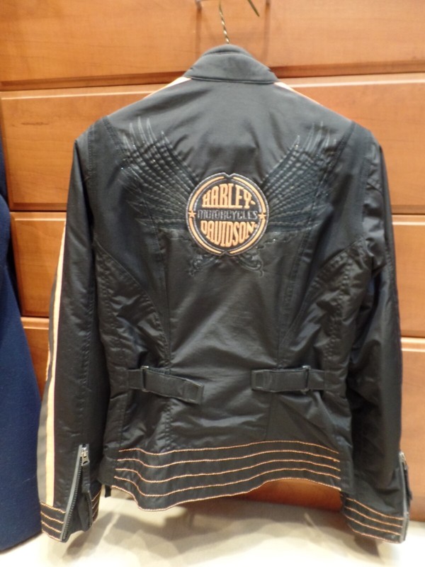 New Beautiful Women Harley motorcycle Davidson  Black/Orange jacket XS/S