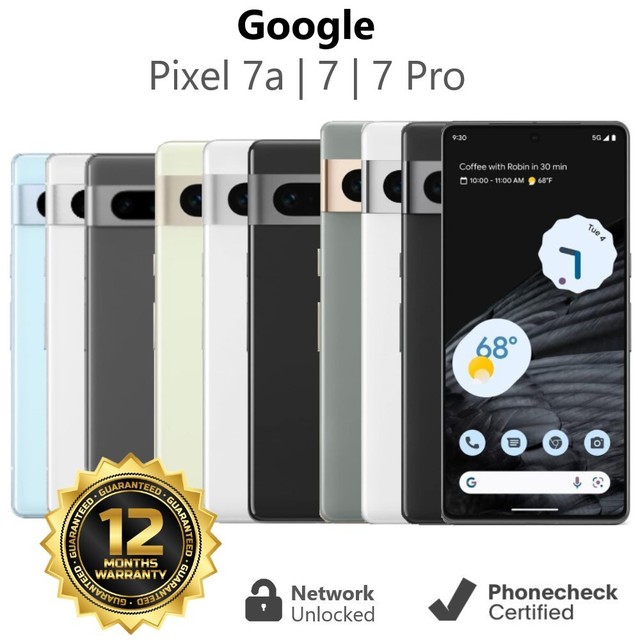 Google Pixel 7 | 7a | 7 Pro 128GB | 256GB - Unlocked T-Mobile AT&T - Very Good