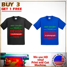 Personalized Custom Print Youth Kids T Shirt Your Photo Your Text Logo New Gift