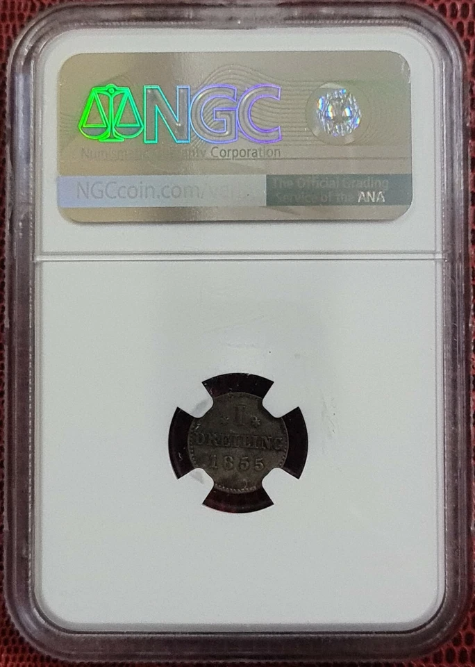 1855 GERMANY 3P (1 Dreiling) HAMBURG NGC XF45 SILVER [KM#582] - Image 2 of 4