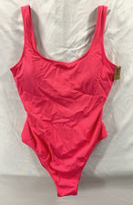 NWT PINK Victoria's Secret Large Square Neck Scoop Back Pink One Piece Swimsuit