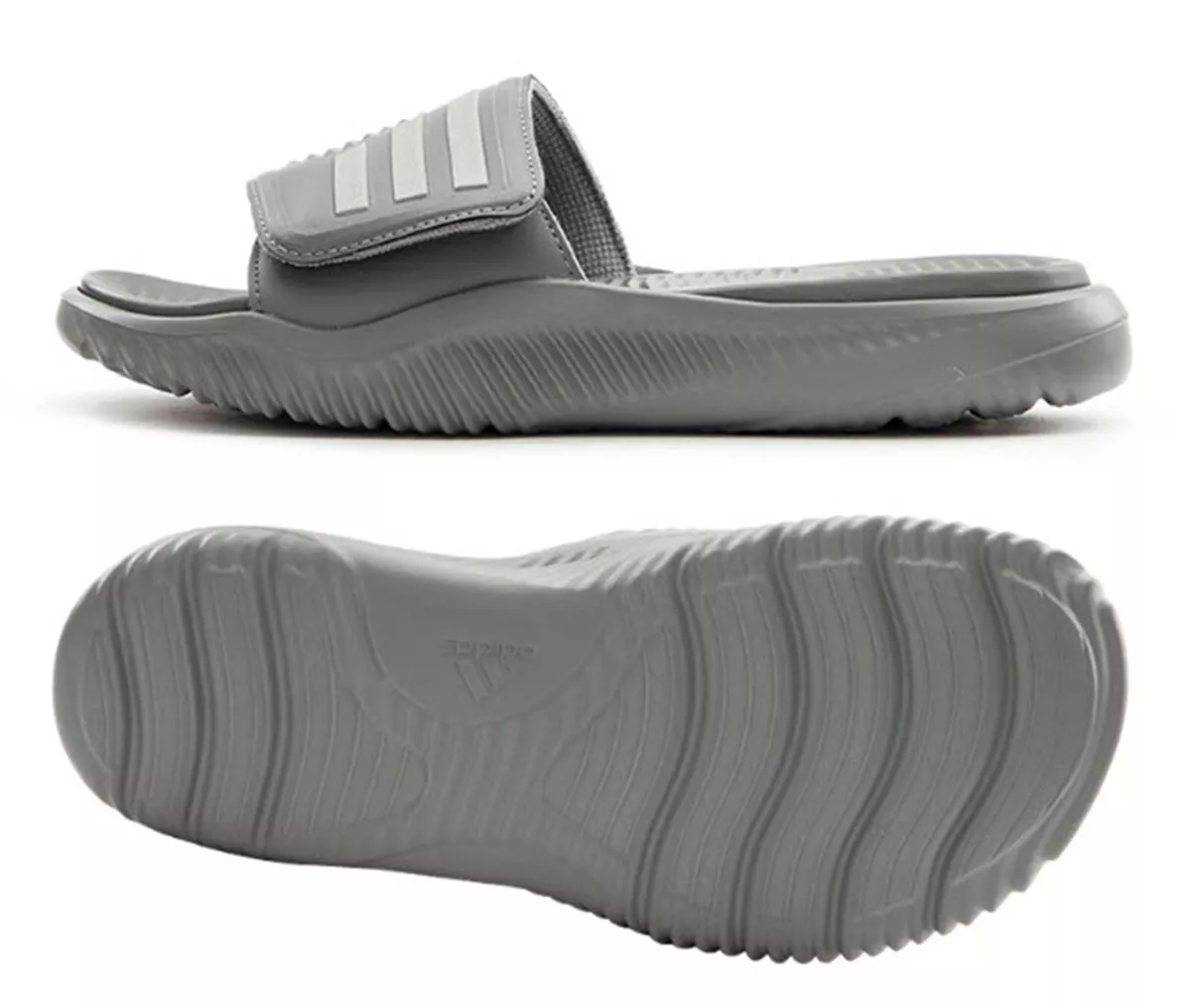 Adidas Men Alpha bounce Slide 2.0 Slipper Gray Shoes Beach GYM Sandals GY9419